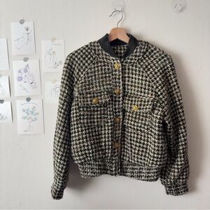 Houndstooth Black and Cream Women's Jacket